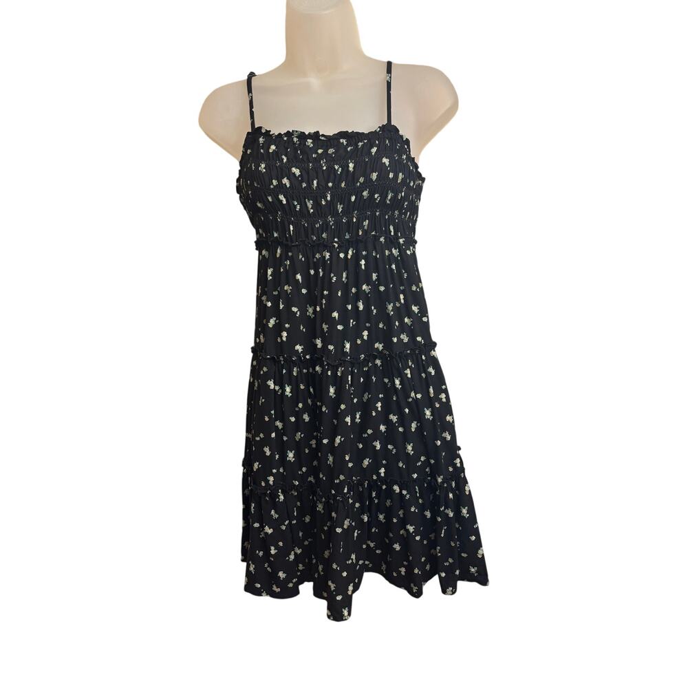 Aeropostale retro elastic bodice ruched calico floral fit n flare mini dress szL